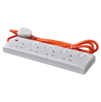 13Amp. Trailer Socket with 13Amp. Fused Plug Top & 5m Wire White